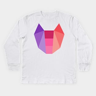 Geometric Cat Kids Long Sleeve T-Shirt